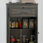 Meuble de rangement pour ferme avec portes de grange, buffet de cuisine avec portes doubles, tiroir et étagère réglable