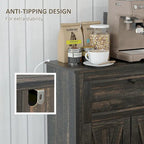 Meuble de rangement pour ferme avec portes de grange, buffet de cuisine avec portes doubles, tiroir et étagère réglable