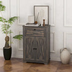 Meuble de rangement pour ferme avec portes de grange, buffet de cuisine avec portes doubles, tiroir et étagère réglable