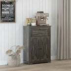 Meuble de rangement pour ferme avec portes de grange, buffet de cuisine avec portes doubles, tiroir et étagère réglable