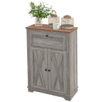 Meuble de rangement pour ferme avec portes de grange, buffet de cuisine avec portes doubles, tiroir et étagère réglable