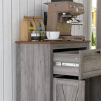 Meuble de rangement pour ferme avec portes de grange, buffet de cuisine avec portes doubles, tiroir et étagère réglable