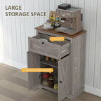 Meuble de rangement pour ferme avec portes de grange, buffet de cuisine avec portes doubles, tiroir et étagère réglable