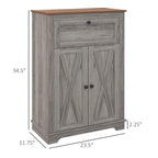 Meuble de rangement pour ferme avec portes de grange, buffet de cuisine avec portes doubles, tiroir et étagère réglable
