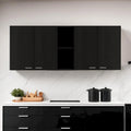 Armoire murale d'appoint en bois noir de 59 po avec cinq étagères