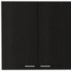 Armoire murale d'appoint en bois noir de 59 po avec cinq étagères