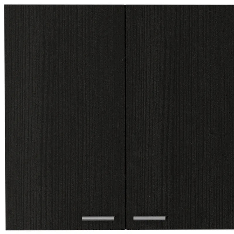 Armoire murale d'appoint en bois noir de 59 po avec cinq étagères