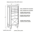 Armoire à bijoux avec miroir et pieds fuselés - 41 - Argent