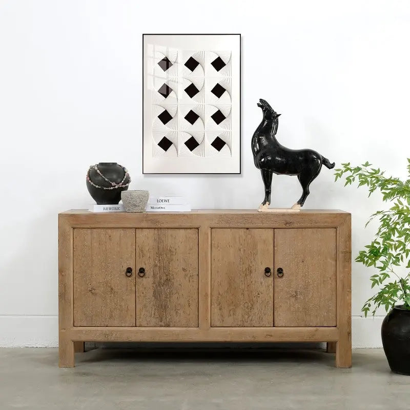 Buffet 4 portes 67 po, naturel vieilli