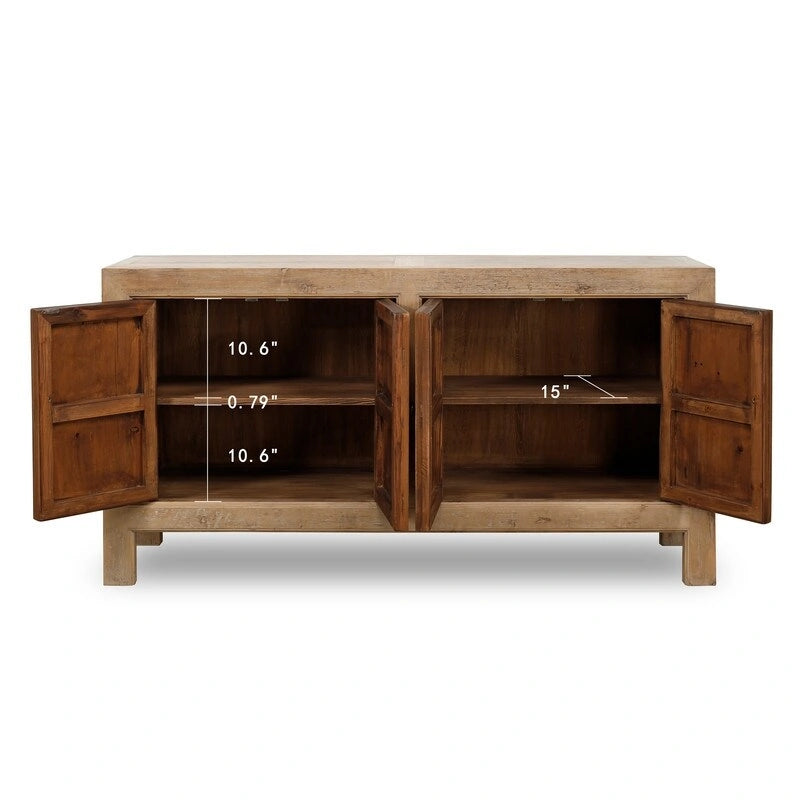 Buffet 4 portes 67 po, naturel vieilli