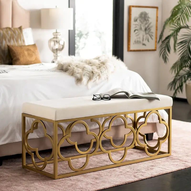 SAFAVIEH Penelope Moroccan Glam Rectangle Bench - 44.5 x 16.5 x 19 - 45Wx17Dx19H