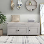 Banc de rangement avec 3 portes persiennes