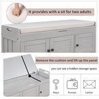 Banc de rangement avec 3 portes persiennes