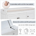 Banc de rangement avec 3 portes persiennes