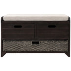 Banc de rangement avec panier amovible et 2 tiroirs