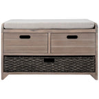 Banc de rangement avec panier amovible et 2 tiroirs