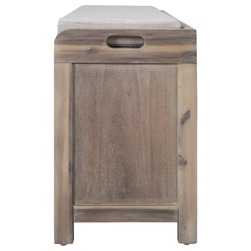 Banc de rangement avec panier amovible et 2 tiroirs