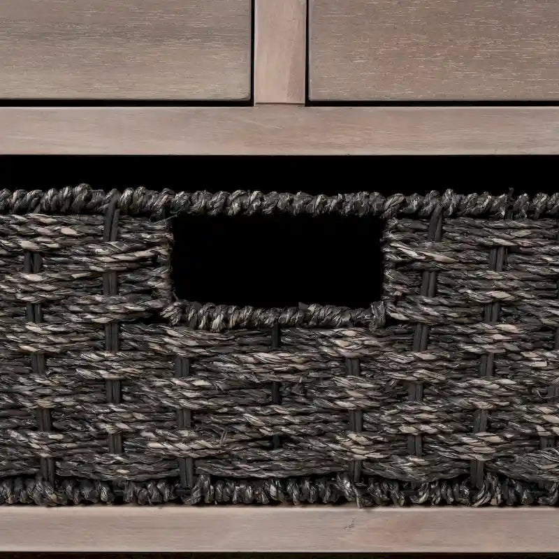 Banc de rangement avec panier amovible et 2 tiroirs