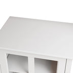 Bahut de rangement avec portes vitrées et poignée cloche unique