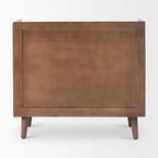 Meuble d'appoint brun moyen en bois massif avec portes et plateau-desserte