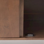 Meuble d'appoint brun moyen en bois massif avec portes et plateau-desserte