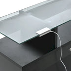 Meuble à chaussures avec tiroir et plateau en verre trempé