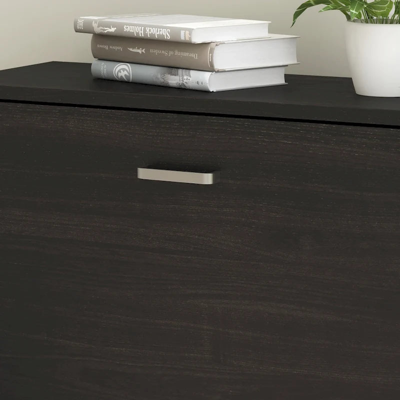 23.6W Trendy Shoe Storage Cabinet with 2 Large Fold-Out Drawers