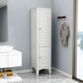 Meuble Colonne Haute et Étroite avec 2 Portes à Persiennes et 5 Étagères pour Salle de Bain, Cuisine, Salon, Armoire de Rangement