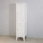 Meuble Colonne Haute et Étroite avec 2 Portes à Persiennes et 5 Étagères pour Salle de Bain, Cuisine, Salon, Armoire de Rangement