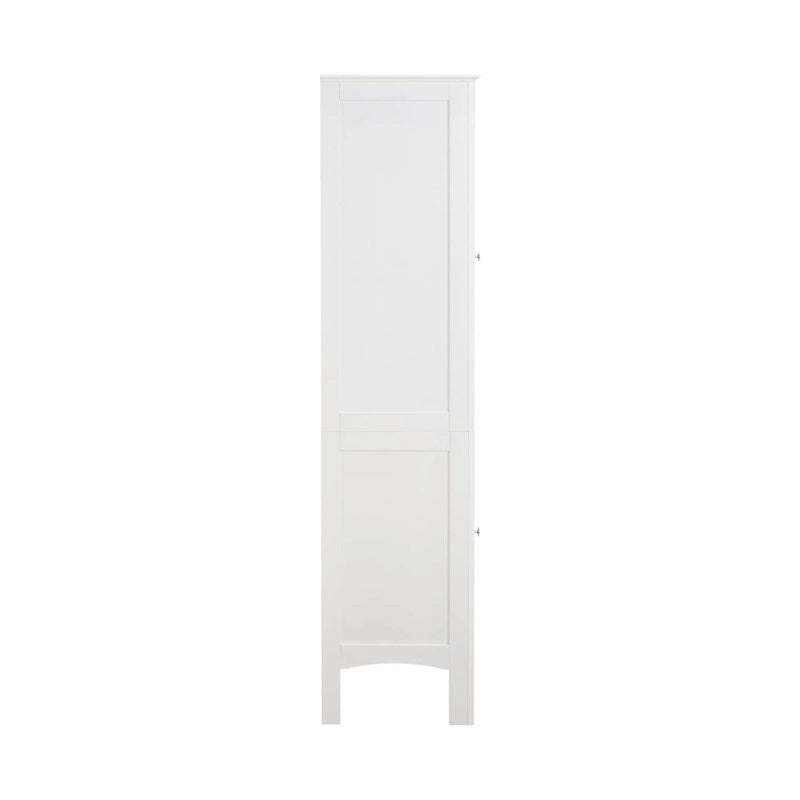Meuble Colonne Haute et Étroite avec 2 Portes à Persiennes et 5 Étagères pour Salle de Bain, Cuisine, Salon, Armoire de Rangement