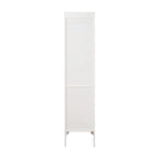 Meuble Colonne Haute et Étroite avec 2 Portes à Persiennes et 5 Étagères pour Salle de Bain, Cuisine, Salon, Armoire de Rangement