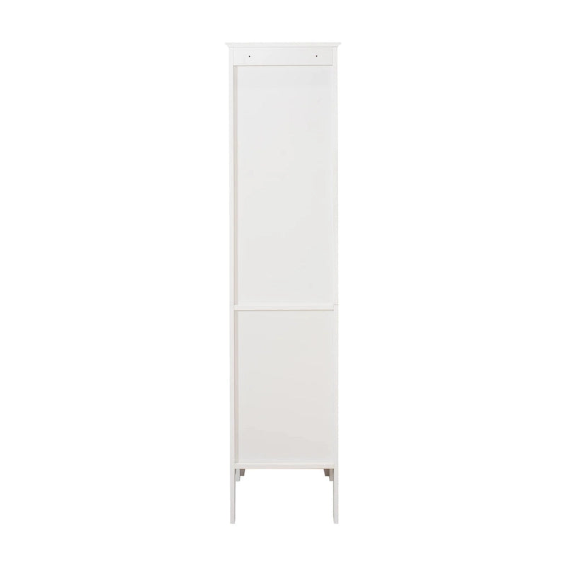 Meuble Colonne Haute et Étroite avec 2 Portes à Persiennes et 5 Étagères pour Salle de Bain, Cuisine, Salon, Armoire de Rangement