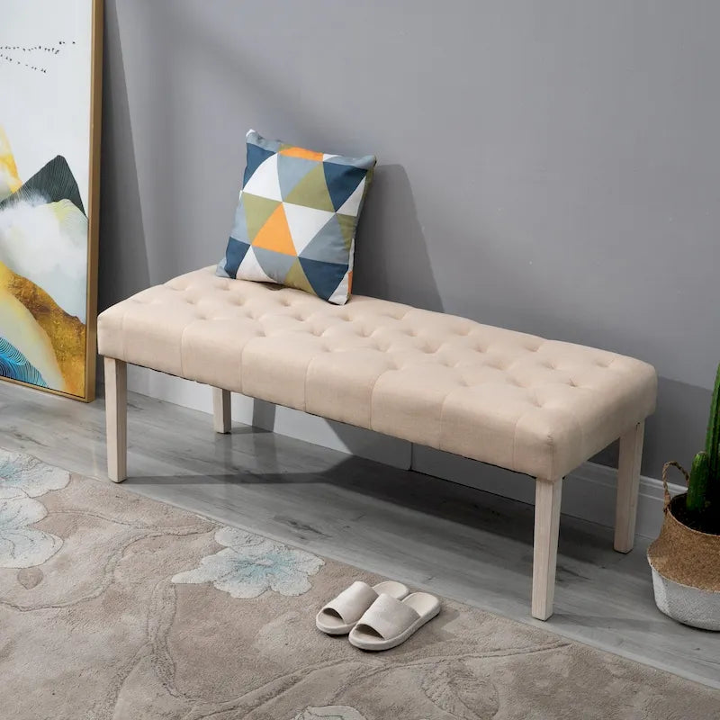 Banc d'appoint simple capitonné avec coussin doux et confortable et design moderne et tendance