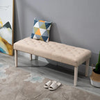HOMCOM SimpleTufted Upholstered Ottoman Accent Bench with Soft Comfortable Cushion & Fashionable Modern Design
