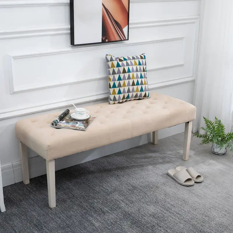Banc d'appoint simple capitonné avec coussin doux et confortable et design moderne et tendance