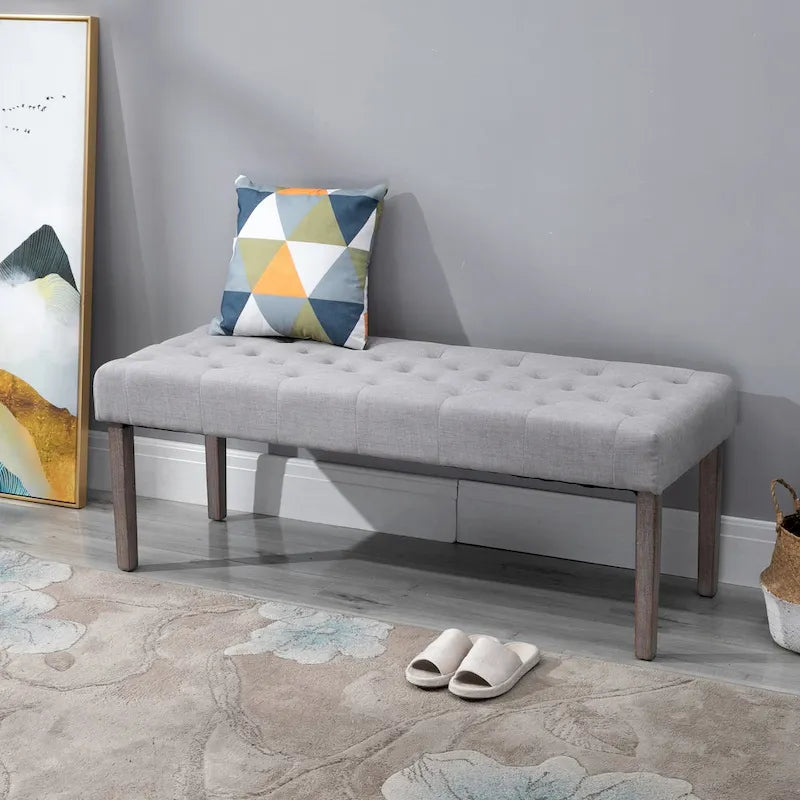 Banc d'appoint simple capitonné avec coussin doux et confortable et design moderne et tendance