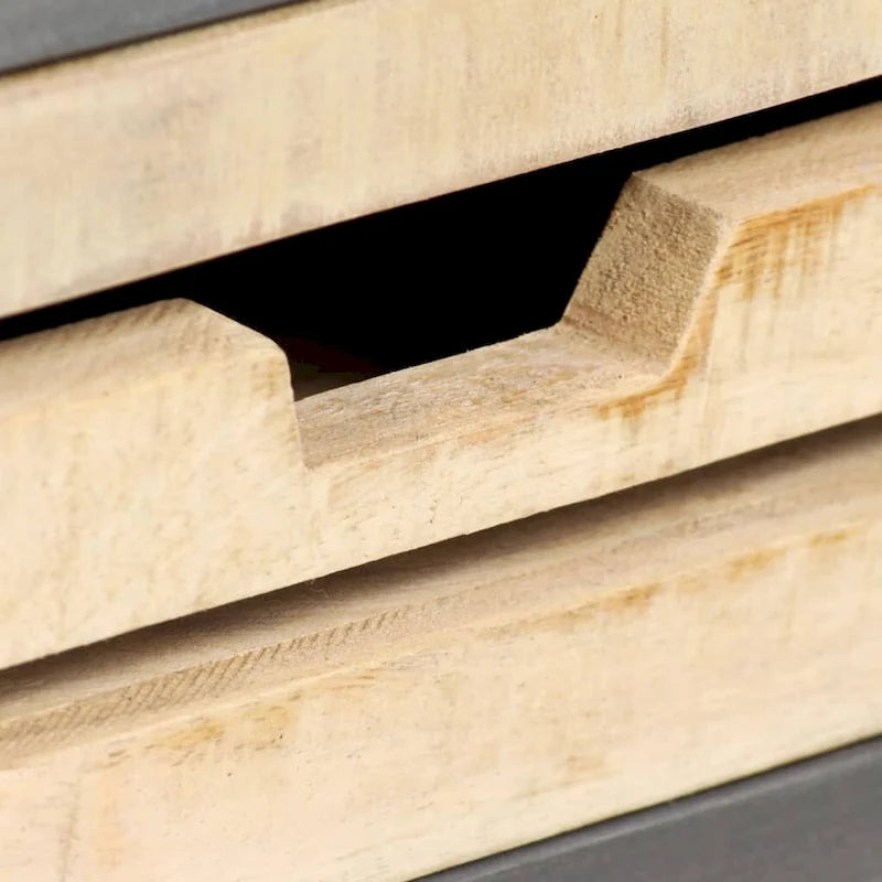 Bahut en bois de manguier massif et acier 25,6x13x29,9