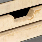 Bahut en bois de manguier massif et acier 25,6x13x29,9