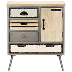 Bahut en bois de manguier massif et acier 25,6x13x29,9