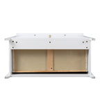 Meuble d'appoint moderne de 109 cm en bois massif avec 6 tiroirs et poignées rondes rétro