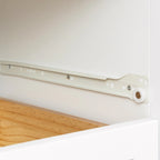 Meuble d'appoint moderne de 109 cm en bois massif avec 6 tiroirs et poignées rondes rétro