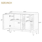 Buffet avec portes en verre, buffet miroir à 3 portes avec poignée argentée - N/A
