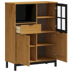 Bahut avec porte vitrée FLAM 36.2x15.7x48.2 en bois massif de pin - 36,2 x 15,7 x 48,2