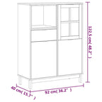 Bahut avec porte vitrée FLAM 36.2x15.7x48.2 en bois massif de pin - 36,2 x 15,7 x 48,2