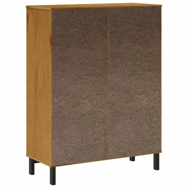 Bahut avec porte vitrée FLAM 36.2x15.7x48.2 en bois massif de pin - 36,2 x 15,7 x 48,2