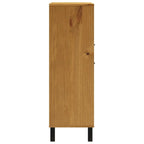 Bahut avec porte vitrée FLAM 36.2x15.7x48.2 en bois massif de pin - 36,2 x 15,7 x 48,2