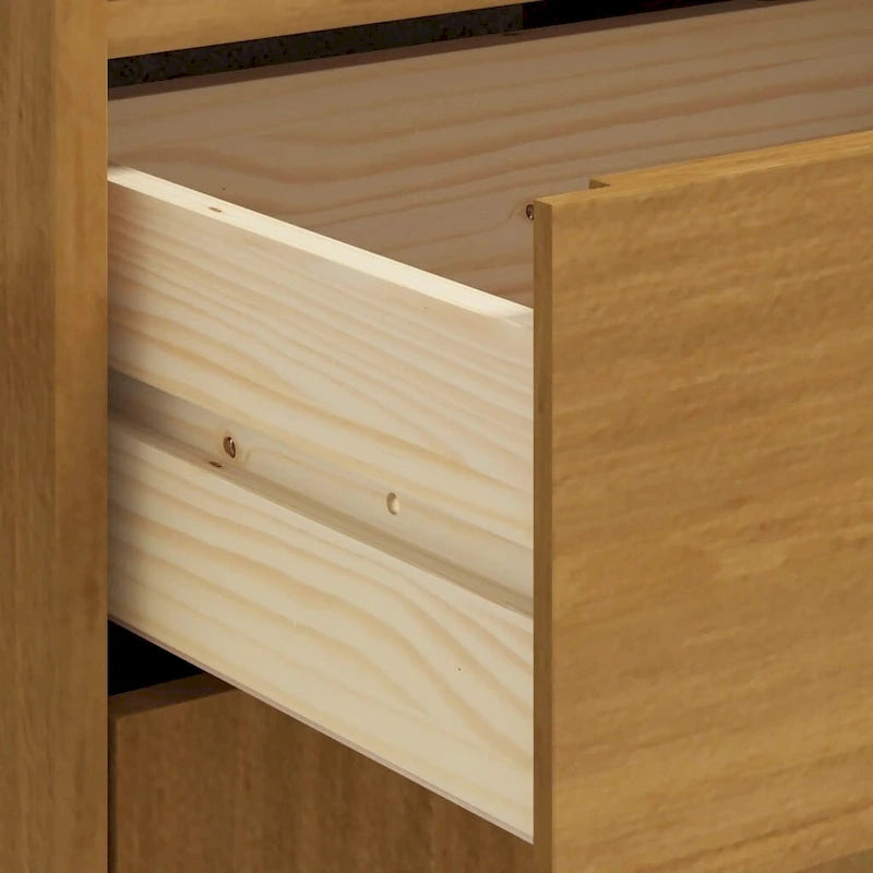 Bahut avec porte vitrée FLAM 36.2x15.7x48.2 en bois massif de pin - 36,2 x 15,7 x 48,2