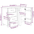 Bahut Buffet Commode Console pour Cuisine HAMAR Bois Massif Pin - 44,5 x 15,7 x 31,5