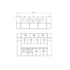 Collection Kitchen Luxe Teck Naturel & Base Couleur Noire Taille 12 Pieds de Large - 143x24