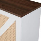 Meuble de rangement rustique en bois avec porte-bouteilles et porte-verres à vin